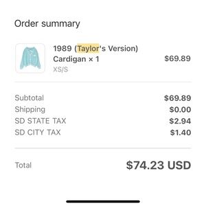 1989 Taylor’s Version Cardigan